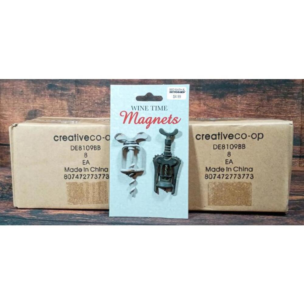 Wine Time Magnets Set of 2 Corkscrew Bottle Opener Magnets - 16 SETS of 2